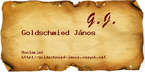 Goldschmied János névjegykártya